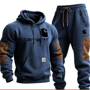 Carhartt Navy and Brown Hoodie Joggers Set